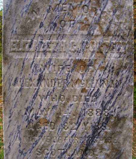 Photo of headstones/Elizabeth C McLennan (Porter) d1888 hdstn Innisfil cem ON